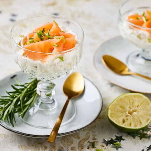 Smoked salmon appetizer with cream cheese