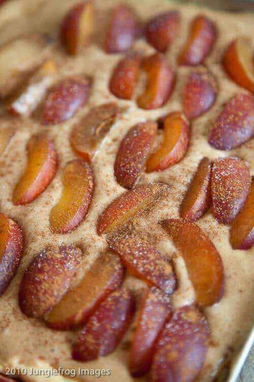 plum and almond crumble