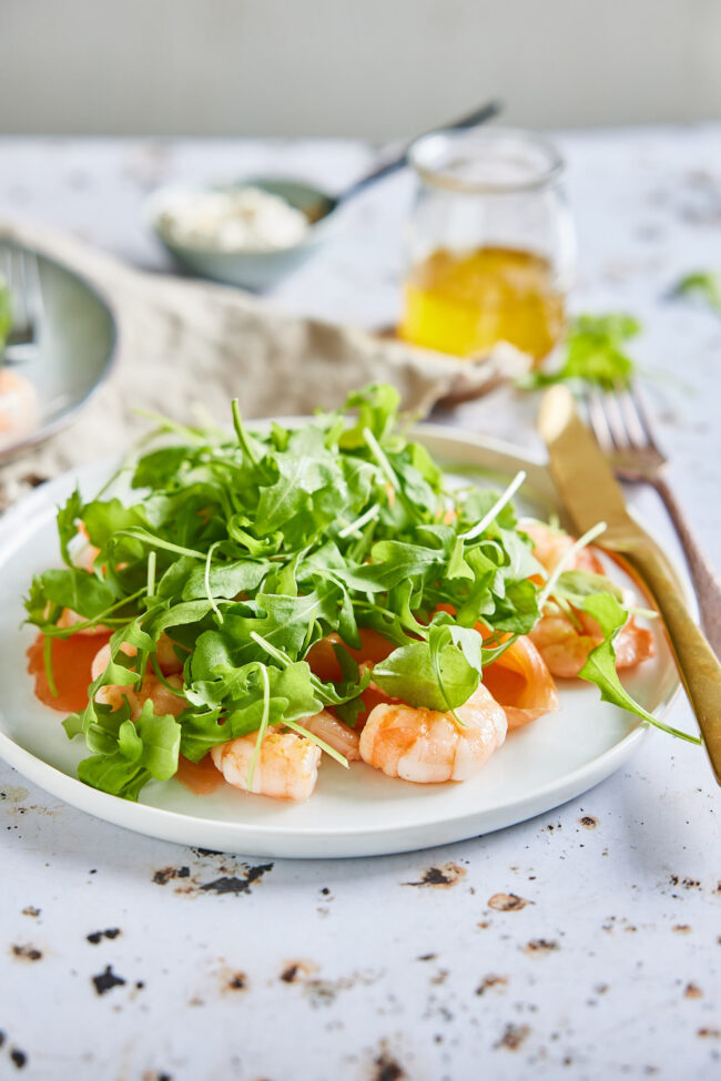 smoked salmon and prawns