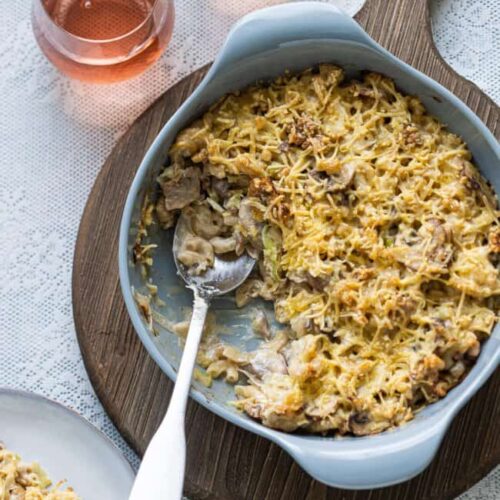 macaroni gratin with walnuts