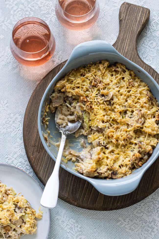 macaroni gratin with walnuts