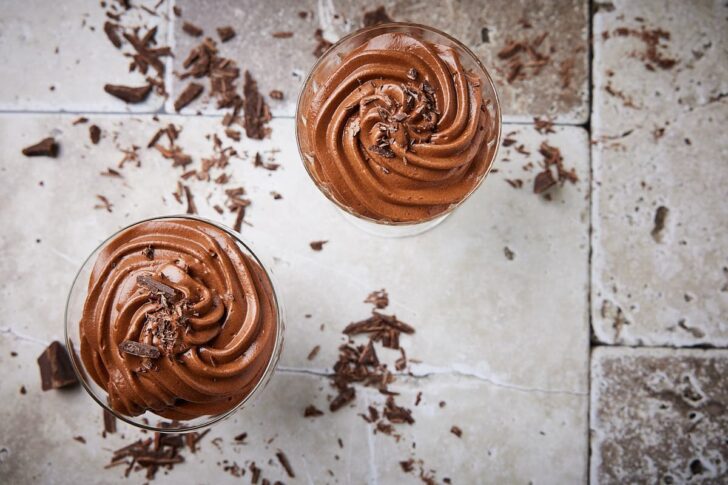 Olive oil chocolate mousse