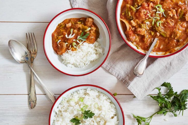 Pork stew with tomatoes