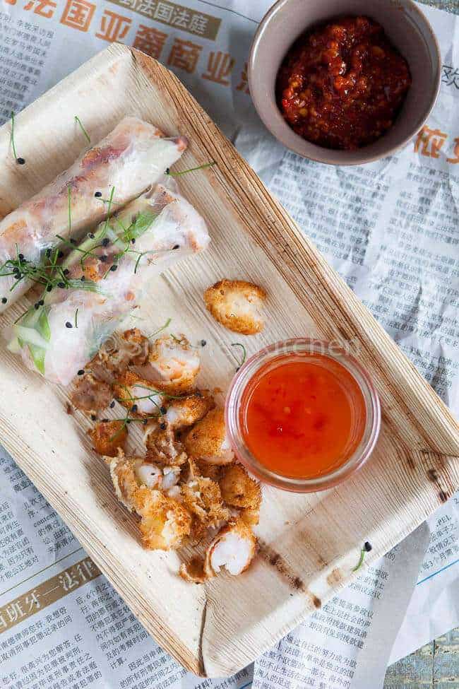 Spring rolls with shrimps
