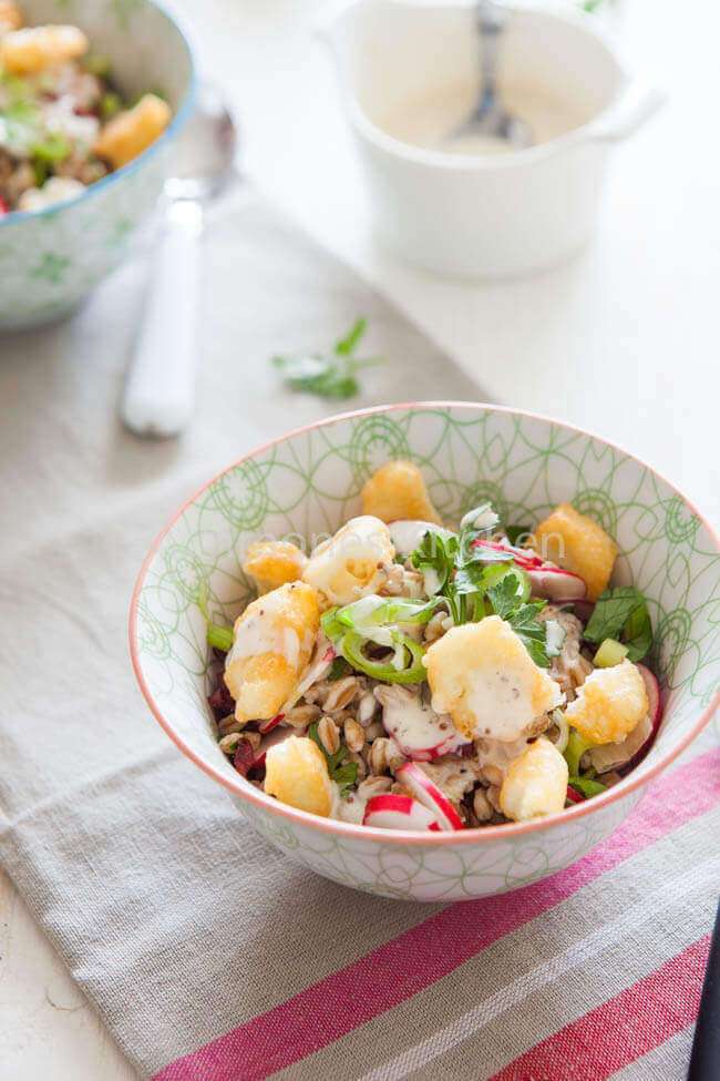 Spelt salade met lekkere halloumi
