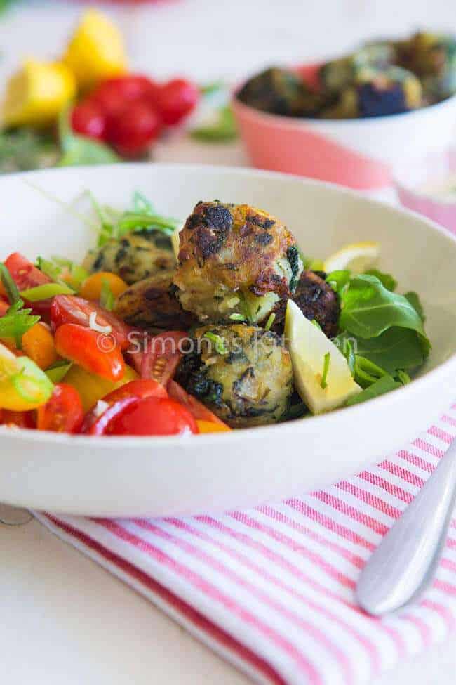 Sweet potato balls with spinach