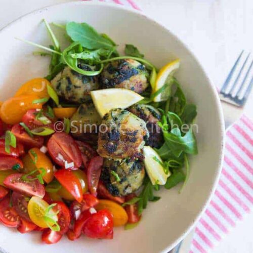 sweet potato balls with spinach