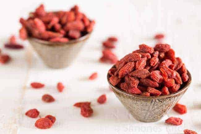 Closeup of goji berries