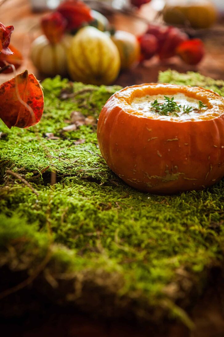 roasted pumpkin soup with parmesan