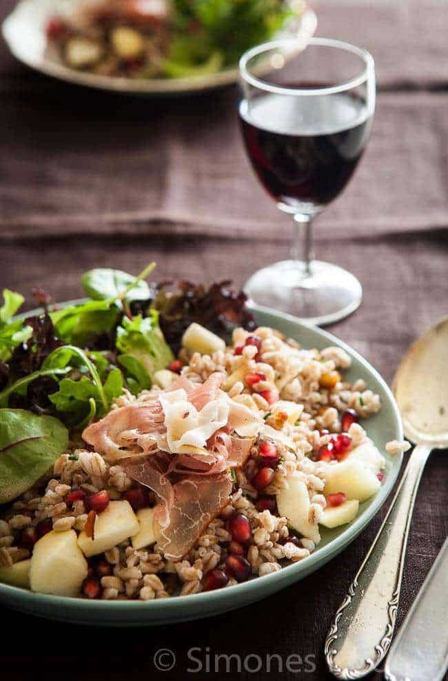 Chestnut spelt salad