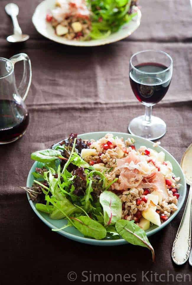 Chestnut spelt salad