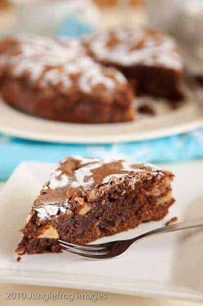 chocolate apple pie piece
