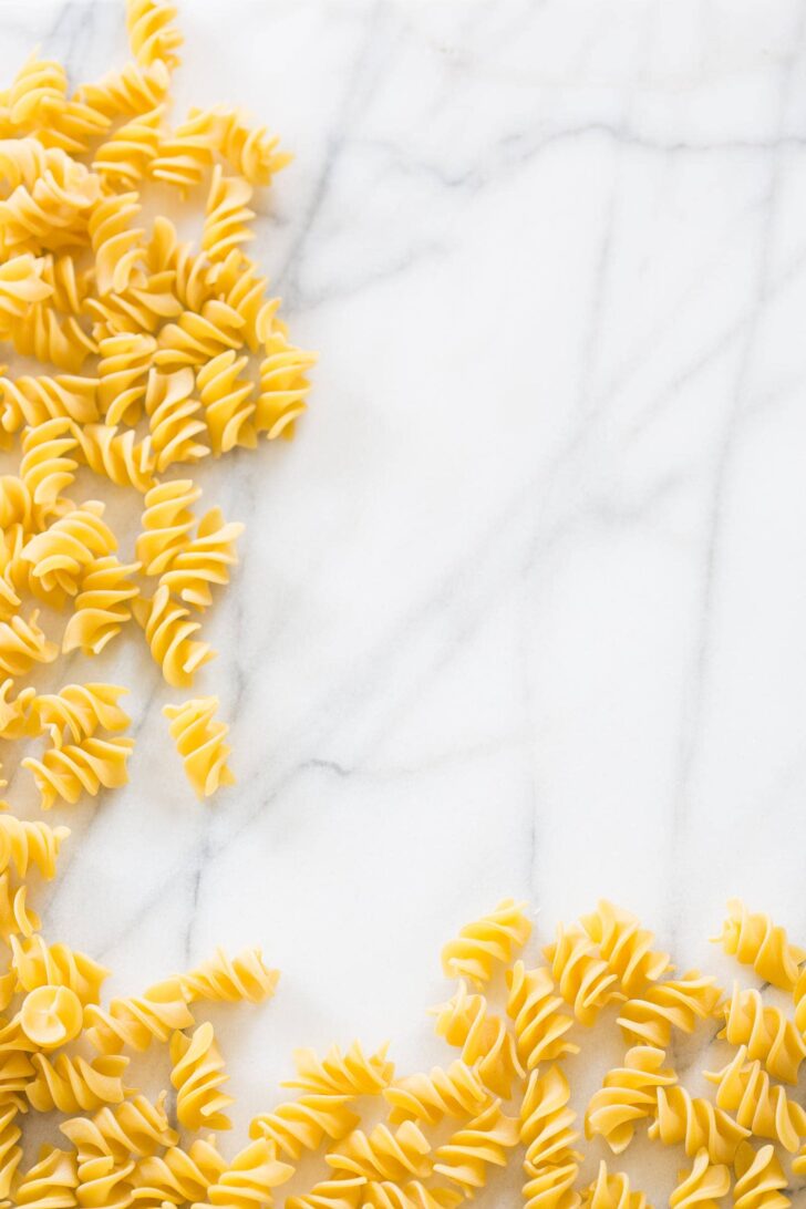 Pasta with feta and chili