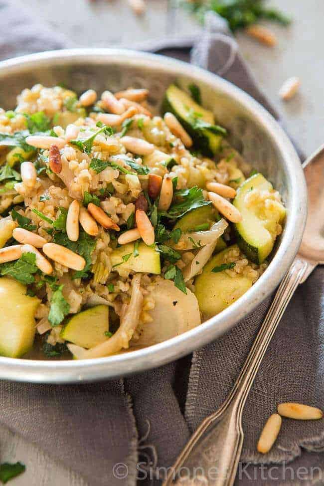 Freekeh with fennel | insimoneskitchen.com
