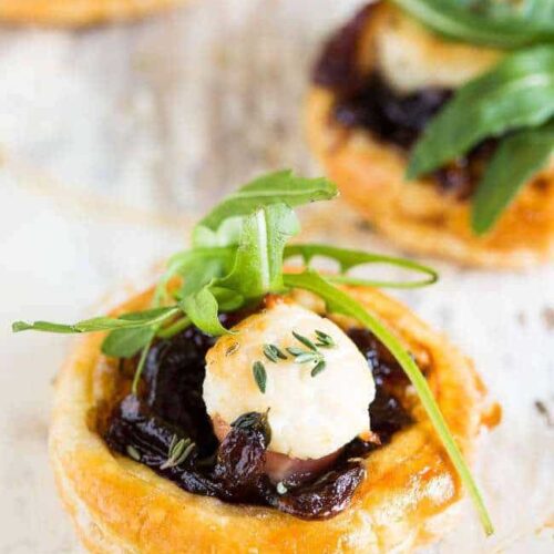 caramelized onion and goat cheese bites