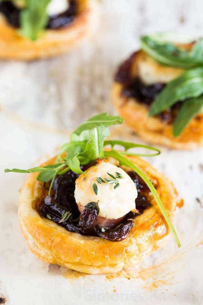 caramelized onion and goat cheese bites