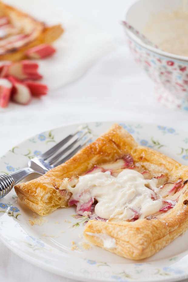 Closeup of the rhubarb tarts
