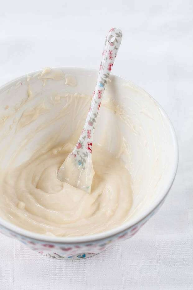 Bowl of creme fraiche