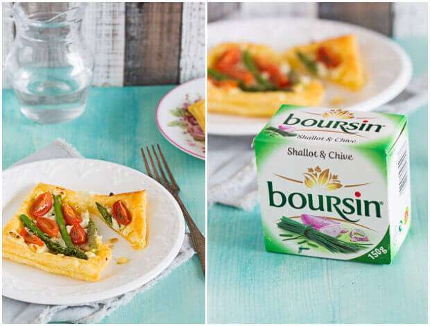 Delicious puff pastry bites with boursin