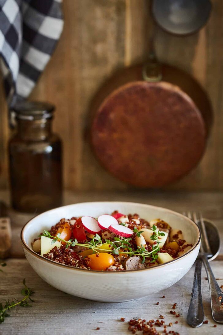 quinoa salad with sausages