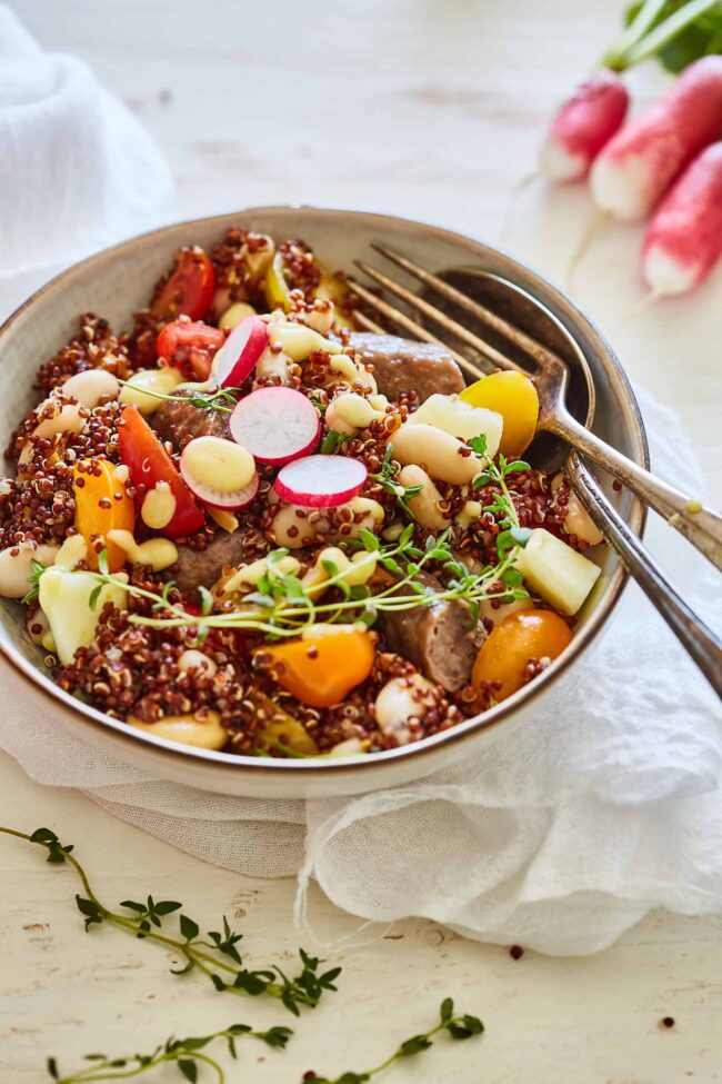 quinoa salad with sausages