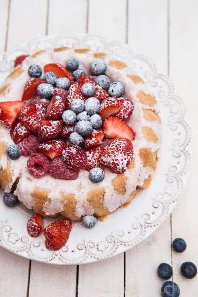 Strawberry limoncello charlotte that almost held itself together | insimoneskitchen.com