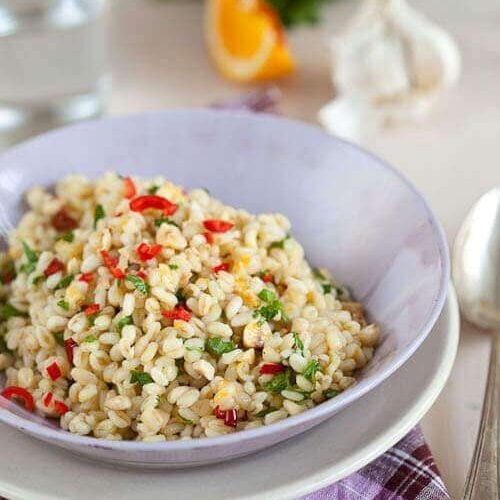 faro salad with orange hazelnut dressing | insimoneskitchen.com