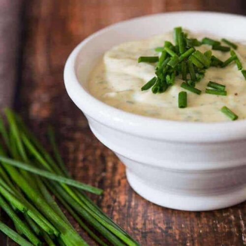 Making your own chive mayonaise | insimoneskitchen.com