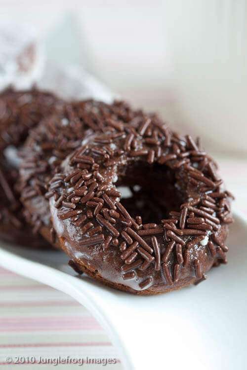 Baked chocolate doughnuts