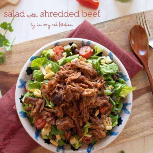Salad with shredded beef | insimoneskitchen.com