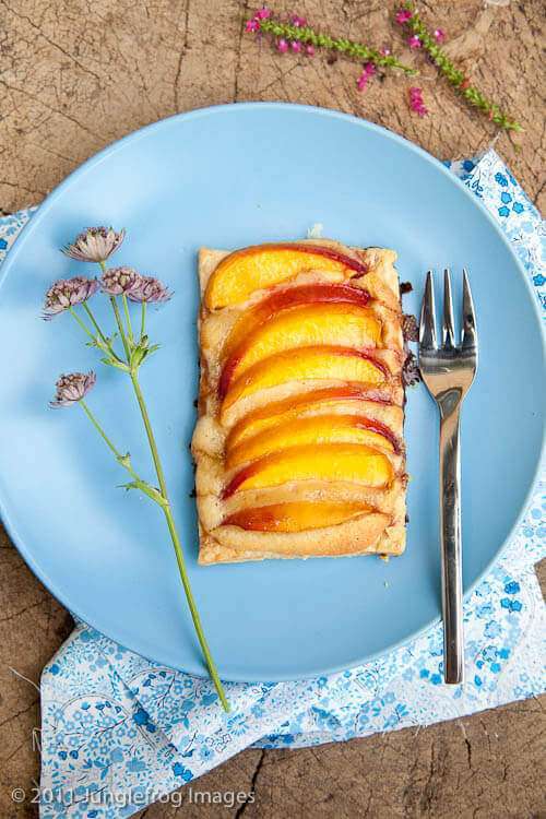 Nectarine frangipane flan with verjuice glaze | insimoneskitchen.com