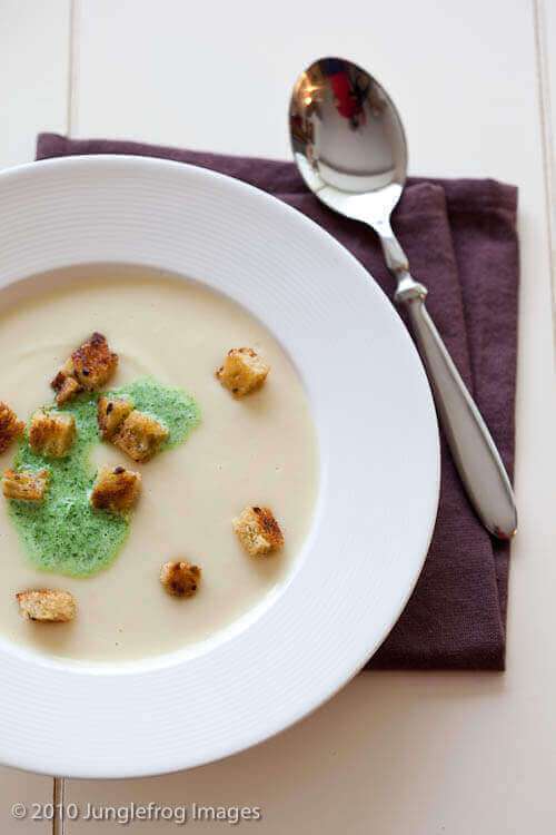 Parsnip soup with parsley cream | insimoneskitchen.com