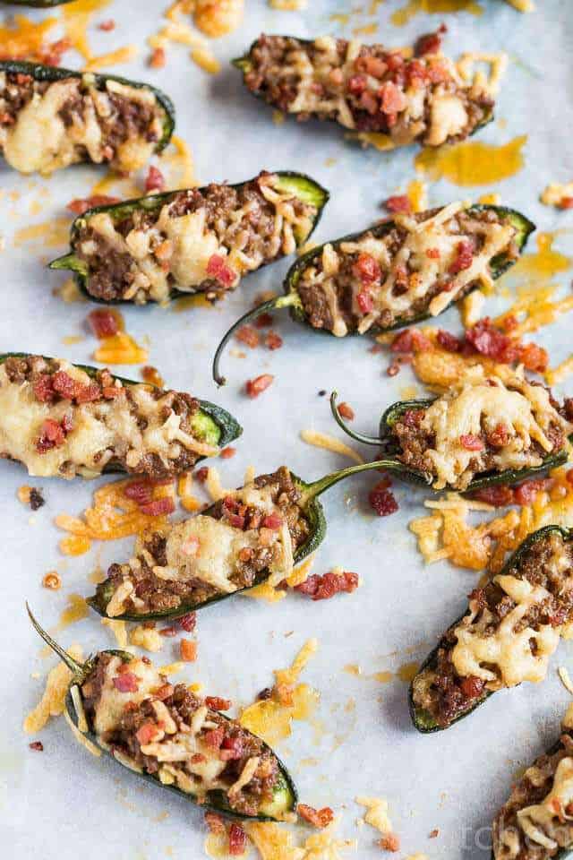 Stuffed jalapenos with ground meat