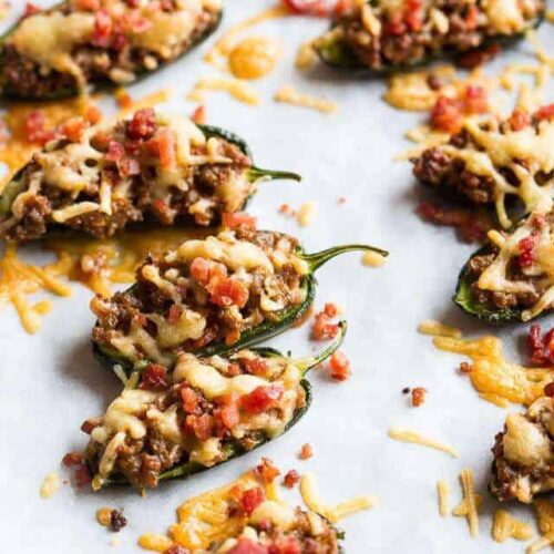 Stuffed jalapenos with ground meat
