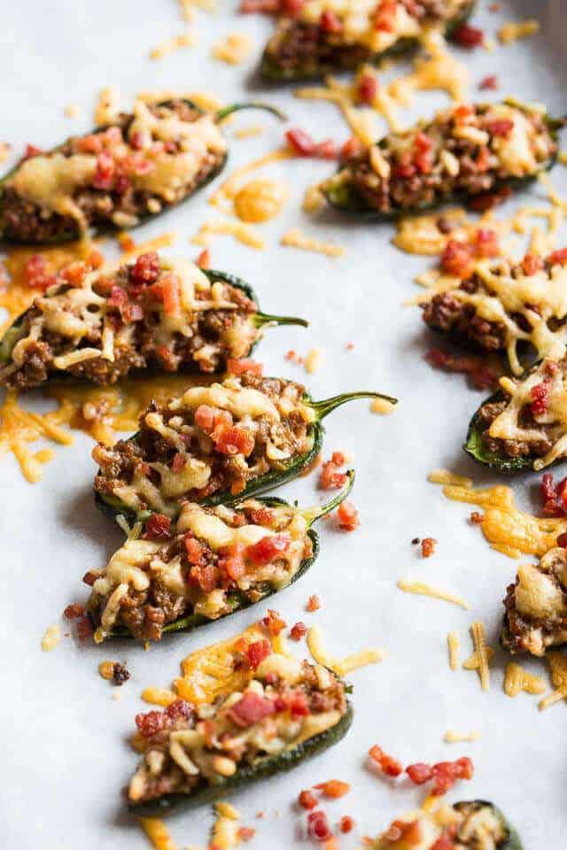 Stuffed jalapenos with ground meat