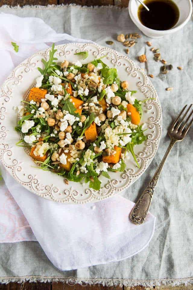 pearl couscous salad with roasted pumpkin