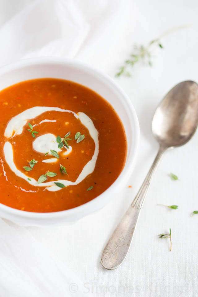 tomato soup with gorgonzola