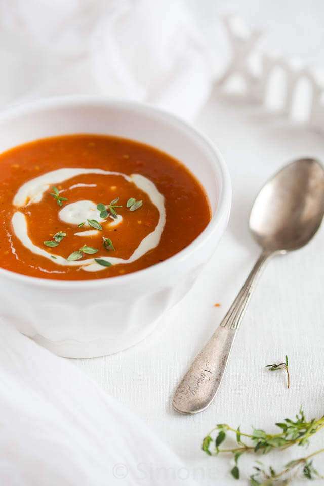 tomato soup with gorgonzola