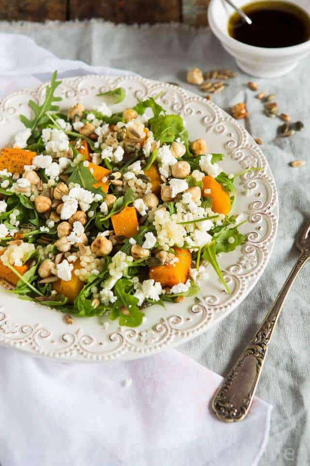 Roasted pumpkin with pearl couscous