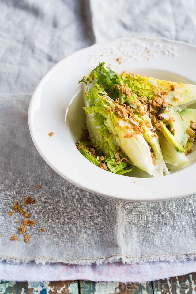 Caesar salad met havermout croutons | insimoneskitchen.com