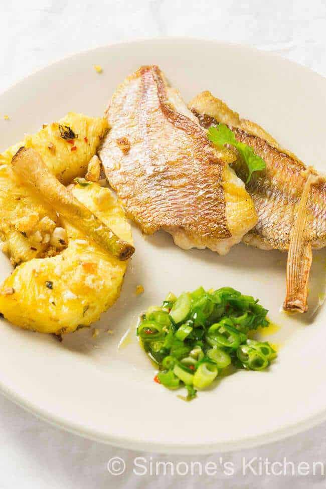 Red snapper with spring onion salad | insimoneskitchen.com