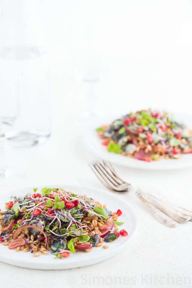 Salad with farro and Brussels sprouts | insimoneskitchen.com