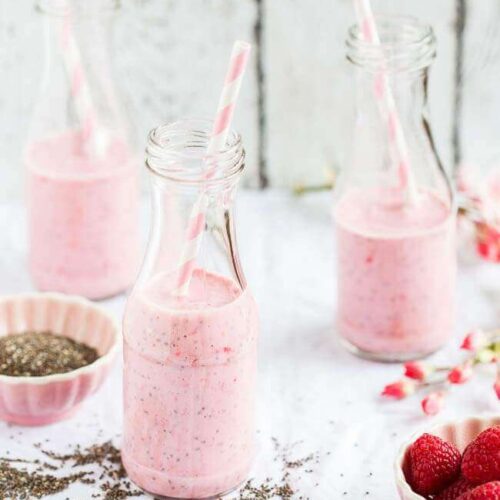 Smoothie met framboos, chia en banaan | insimoneskitchen.com