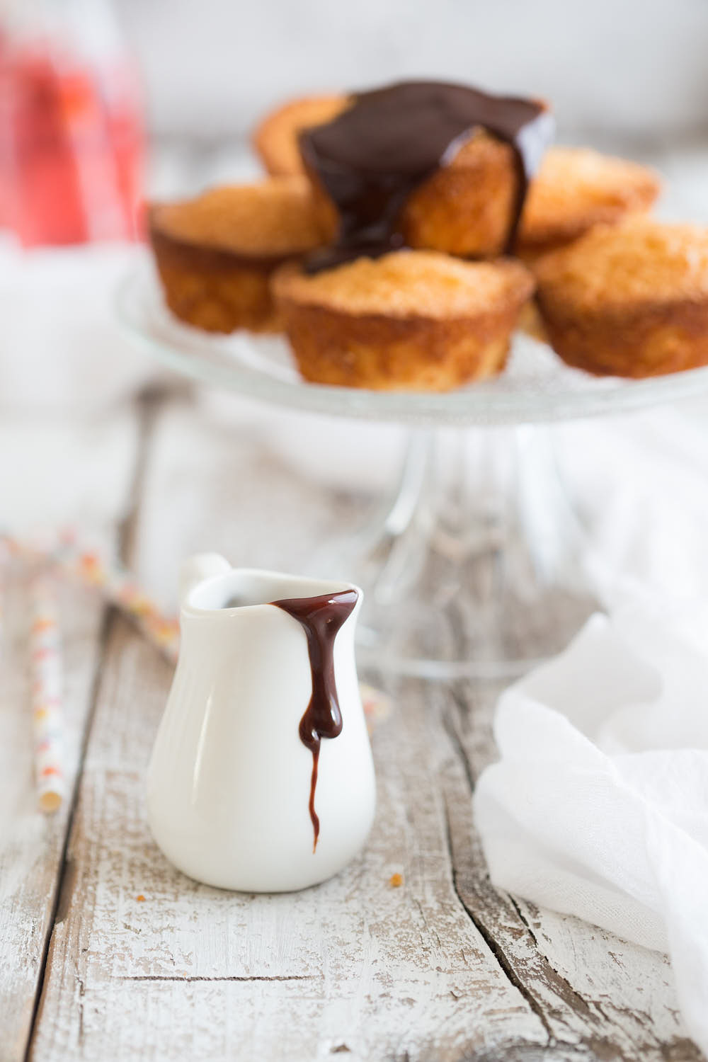 Coconut cakes with chocolate ganache
