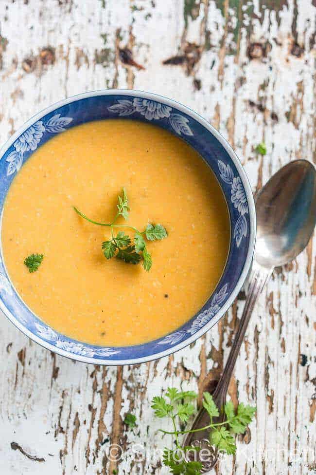 Sweet potato soup with chicken | insimoneskitchen.com