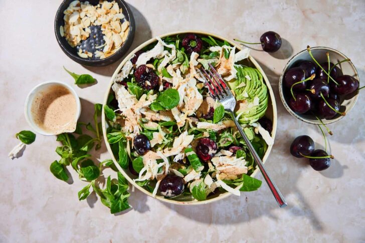 Chicken salad with cherries