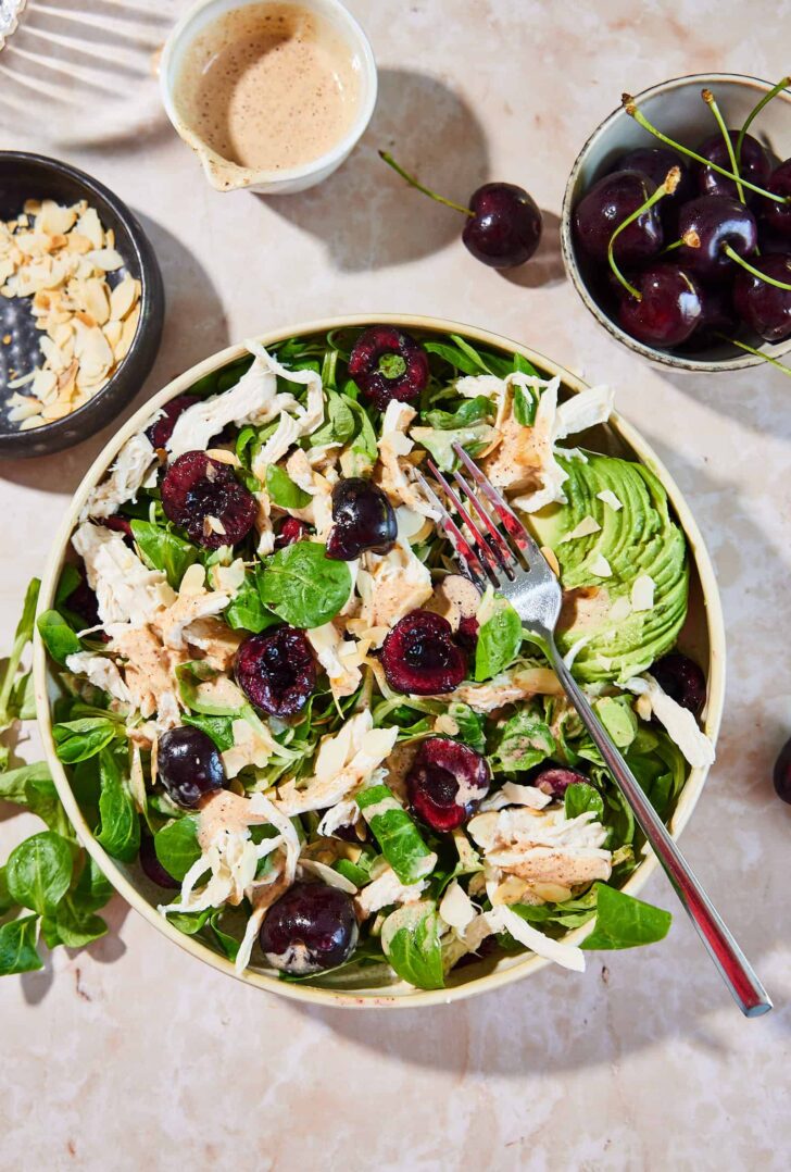 Chicken salad with cherries