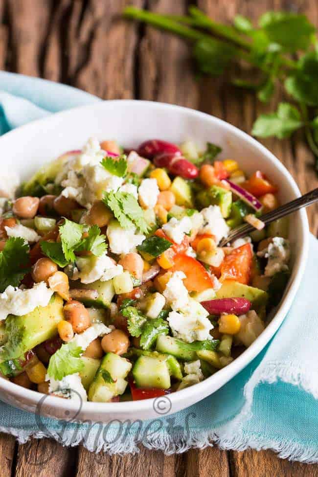 Bonensalade met blauwe kaas | insimoneskitchen.com