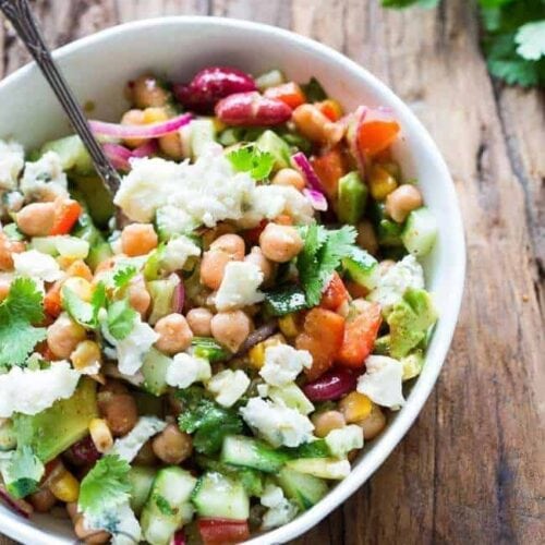 Mixed bean salad with roquefort | insimoneskitchen.com