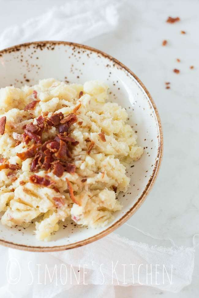 Cauliflower puree with bacon crumble | insimoneskitchen.com